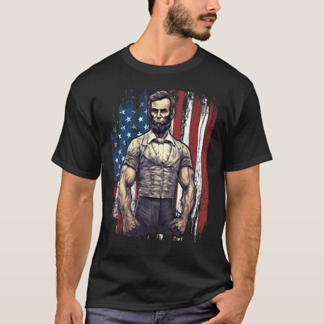 4th of July Patriotic  Abraham Lincoln Graphic Jul T-Shirt (Front)