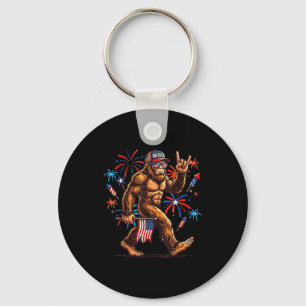 4th of july patriotic american bigfoot sasquatch key ring