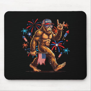 4th of july patriotic american bigfoot sasquatch mouse mat