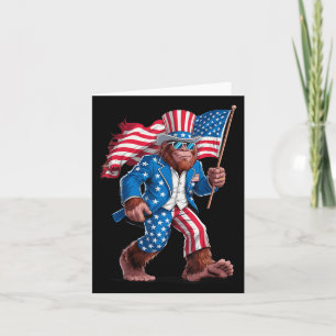 4th Of July Patriotic American Bigfoot Sasquatch U Card