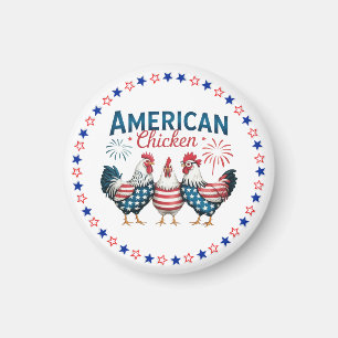 4th of July Patriotic American Chicken-62987 Magnet