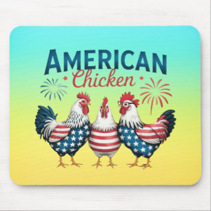 4th of July Patriotic American Chicken-62987 T-Shi Mouse Mat