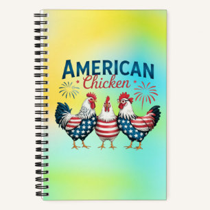 4th of July Patriotic American Chicken-62987 T-Shi Notebook