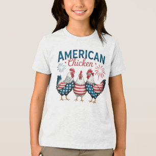 4th of July Patriotic American Chicken-62987 T-Shi Tri-Blend Shirt
