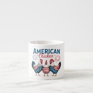 4th of July Patriotic American Chicken Design Espresso Cup