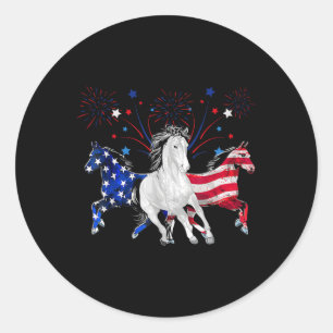 4th Of July Patriotic American Flag Classic Round Sticker