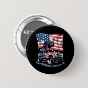 4th of July Patriotic American Flag Eagle USA  6 Cm Round Badge