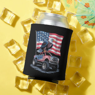 4th of July Patriotic American Flag Eagle USA Can Cooler