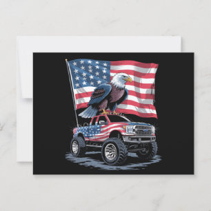 4th of July Patriotic American Flag Eagle USA  Postcard