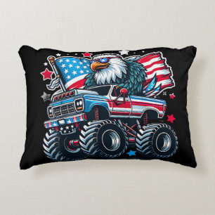 4th of July Patriotic American Flag Eagle USA Red Decorative Cushion