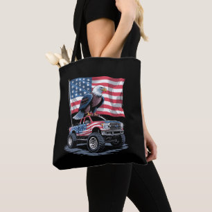 4th of July Patriotic American Flag Eagle USA  Tote Bag
