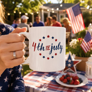 4th of July Patriotic American flag stars freedom Coffee Mug
