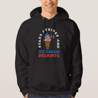 4th Of July Patriotic American Ice Cream Cone 8 Hoodie