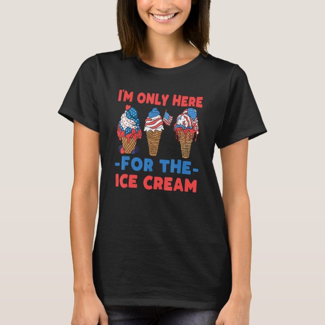 4th Of July Patriotic American Ice Cream Cone T-Shirt (Front)