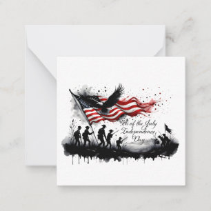 4th of July Patriotic Art with Flag & Soldiers Card