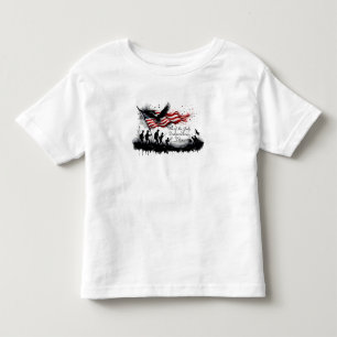 4th of July Patriotic Art with Flag & Soldiers Toddler T-Shirt
