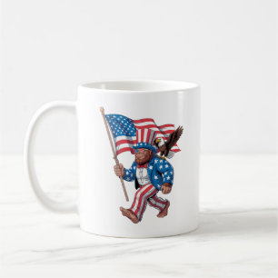 4th Of July Patriotic Bigfoot And Bald Eagle Coffee Mug