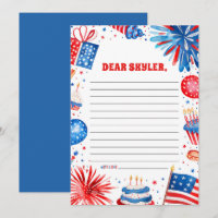4th Of July Patriotic Birthday Time Capsule Card
