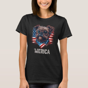 4th Of July Patriotic Brussels Griffon Dog Merica T-Shirt