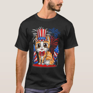 4th Of July Patriotic Cat American Flag Meowica C T-Shirt