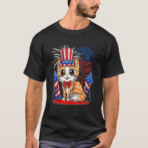 4th Of July Patriotic Cat American Flag Meowica C T-Shirt