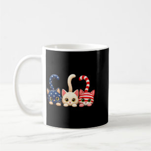 4th Of July Patriotic Cat Usa Aamerican Flag Coffee Mug