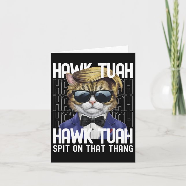 4th Of July Patriotic Cat Usa Hawk Tuah Spit On Th Card (Front)