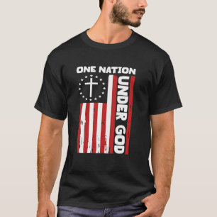 4th Of July Patriotic Christian Flag One Nation Un T-Shirt