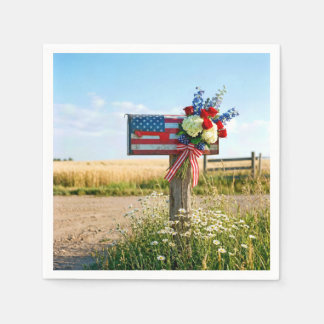 4th of July Patriotic Country Mailbox Napkin