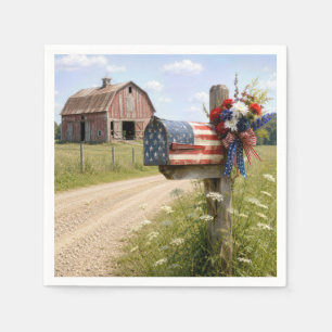 4th of July Patriotic Country Mailbox Napkin