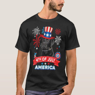 4th Of July Patriotic Day Black Labrador Dog Indep T-Shirt