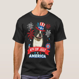 4th Of July Patriotic Day Boston Terrier Dog Indep T-Shirt