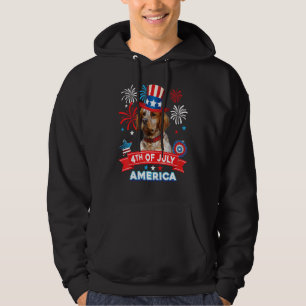 4th Of July Patriotic Day Brittany Spaniel Dog Ind Hoodie