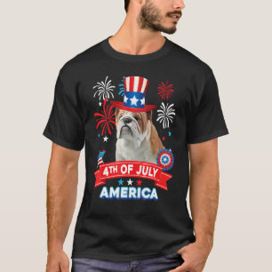 4th Of July Patriotic Day Bulldog Dog Independence T-Shirt