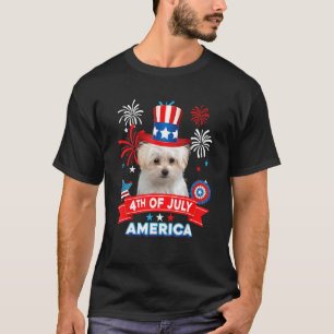 4th Of July Patriotic Day Maltese Dog Independence T-Shirt