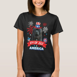 4th Of July Patriotic Day Newfoundland Dog Indepen T-Shirt