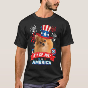 4th Of July Patriotic Day Pomeranian Dog Independe T-Shirt