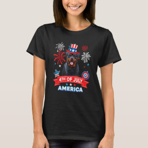 4th Of July Patriotic Day Rottweiler Dog Independe T-Shirt