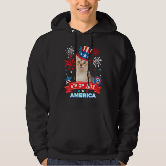4th Of July Patriotic Day Singapura Cat Independen Hoodie