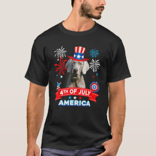 4th Of July Patriotic Day Weimaraner Dog Independe T-Shirt