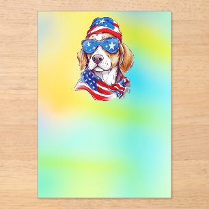 4th Of July Patriotic Dog Design Acrylic Invitations