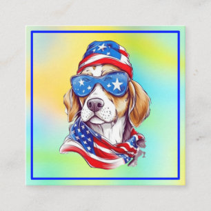 4th Of July Patriotic Dog Design  Enclosure Card