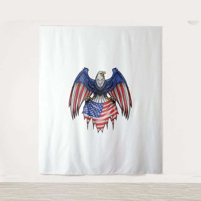 4th Of July Patriotic Eagle - Bald Eagle Tapestry (Front)
