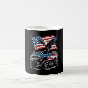4th Of July Patriotic Eagle Monster Truck American Coffee Mug