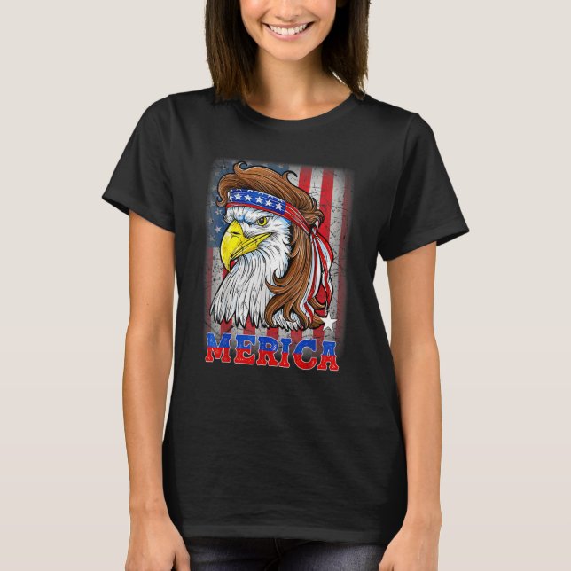 4th Of July Patriotic Eagle Mulle American Flag Us T-Shirt (Front)
