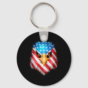 4th Of July Patriotic Eagle Usa American Flag Men Key Ring