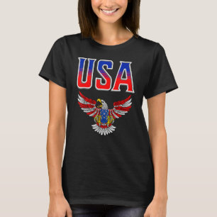 4th Of July Patriotic Eagle Usa American Flag Meri T-Shirt