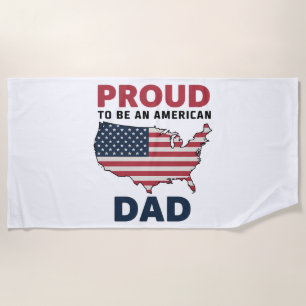 4th of July Patriotic Father's Day Beach Towel