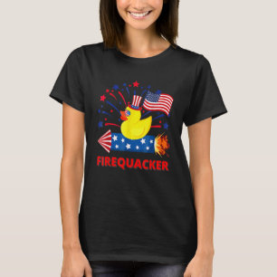 4th Of July Patriotic Firecracker Rubber Duck Fire T-Shirt