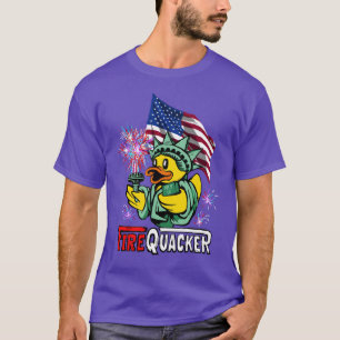 4th Of July Patriotic Firecracker Rubber Duck Fire T-Shirt